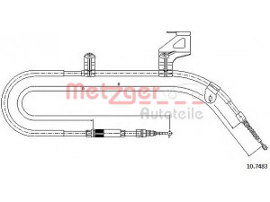 METZGER 10.7483 trosas, stovėjimo stabdys 
 Stabdžių sistema -> Valdymo svirtys/trosai
3B0 609 722F, 3B0 609 722K, 3B0 609 722N
