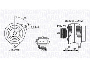 MAGNETI MARELLI 063341711010 kintamosios srovės generatorius 
 Elektros įranga -> Kint. sr. generatorius/dalys -> Kintamosios srovės generatorius
63321711, 1102820, 1122105, YS6110300BB