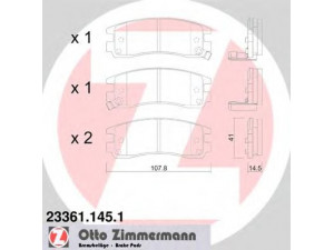 ZIMMERMANN 23361.145.1 stabdžių trinkelių rinkinys, diskinis stabdys 
 Techninės priežiūros dalys -> Papildomas remontas
1605939, 18023377, 12510048, 12510048