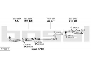 BOSAL 050.050.40 išmetimo sistema 
 Išmetimo sistema -> Išmetimo sistema, visa