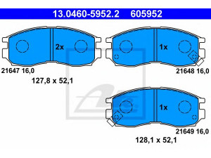 ATE 13.0460-5952.2 stabdžių trinkelių rinkinys, diskinis stabdys 
 Techninės priežiūros dalys -> Papildomas remontas
MB699174, MB699266, MB858375, MB858583