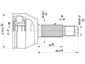 OPEN PARTS CVJ5514.10 jungčių komplektas, kardaninis velenas 
 Ratų pavara -> Sujungimai/komplektas
1142788, 1418951