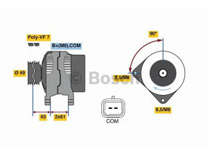 BOSCH 0 986 080 420 kintamosios srovės generatorius 
 Elektros įranga -> Kint. sr. generatorius/dalys -> Kintamosios srovės generatorius
23100 00Q0J, 93161735, 82 00 404 459