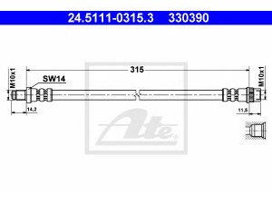 ATE 24.5111-0315.3 stabdžių žarnelė