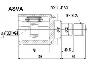 ASVA BXIU-E83 jungčių komplektas, kardaninis velenas 
 Ratų pavara -> Sujungimai/komplektas
31 60 7 529 201, 31 60 7 529 202