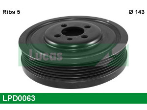 LUCAS ENGINE DRIVE LPD0063 skriemulys, alkūninis velenas 
 Diržinė pavara -> Dirželio skriemulys
03G105243, 03G105243C, 1315782