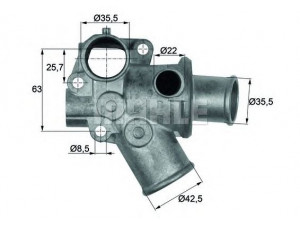 MAHLE ORIGINAL TI 70 80D termostatas, aušinimo skystis 
 Aušinimo sistema -> Termostatas/tarpiklis -> Thermostat
60808766, 60809590, 7613245, 7614475