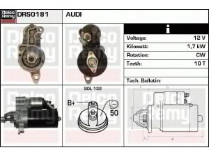 DELCO REMY DRS0181 starteris 
 Elektros įranga -> Starterio sistema -> Starteris
03L911021, 03L911021C, 03L911021CX