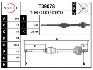 EAI T39078 kardaninis velenas 
 Ratų pavara -> Kardaninis velenas