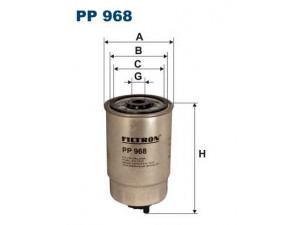 FILTRON PP968 kuro filtras 
 Degalų tiekimo sistema -> Kuro filtras/korpusas
60816460, 190667, 1906C3, 46797378