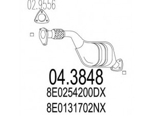 MTS 04.3848 katalizatoriaus keitiklis 
 Išmetimo sistema -> Katalizatoriaus keitiklis
8E0131702NX, 8E0254200DX