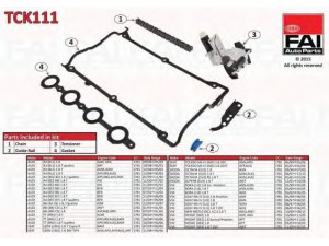 FAI AutoParts TCK111 pavaros grandinės komplektas 
 Variklis -> Variklio uždegimo laiko reguliavimo kontrolė -> Sinchronizavimo grandinė/įtempiklis/kreiptuvas -> Pavaros grandinės komplektas
058109229B