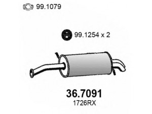 ASSO 36.7091 galinis duslintuvas 
 Išmetimo sistema -> Duslintuvas
1726GH, 1726GP, 1726RX