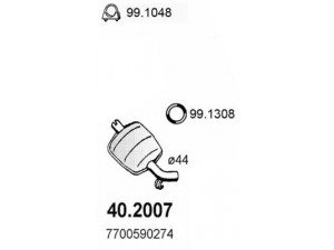 ASSO 40.2007 priekinis duslintuvas 
 Išmetimo sistema -> Duslintuvas
7700590274