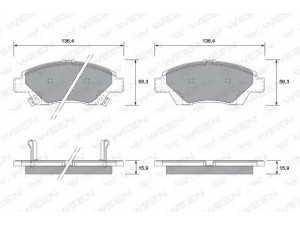 WEEN 151-2568 stabdžių trinkelių rinkinys, diskinis stabdys 
 Techninės priežiūros dalys -> Papildomas remontas
45022SZTG00, 45022TF0G01, 45022TF0G02