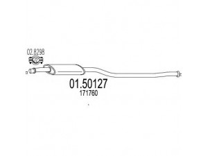 MTS 01.50127 vidurinis duslintuvas 
 Išmetimo sistema -> Duslintuvas
171760