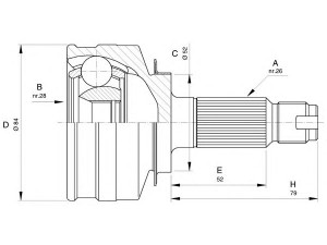 OPEN PARTS CVJ5517.10 jungčių komplektas, kardaninis velenas 
 Ratų pavara -> Sujungimai/komplektas
44014SABN21, 44333S04N01