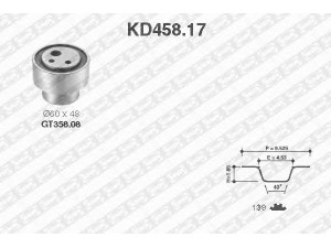 SNR KD458.17 paskirstymo diržo komplektas 
 Techninės priežiūros dalys -> Papildomas remontas
5956109
