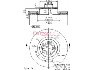 METZGER 24930 E stabdžių diskas 
 Stabdžių sistema -> Diskinis stabdys -> Stabdžių diskas
4E0615301AD, 4F0 615 301E