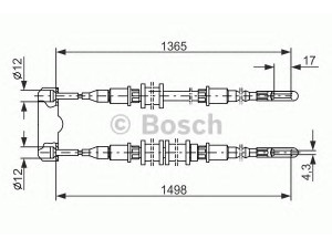 BOSCH 1 987 477 130 trosas, stovėjimo stabdys 
 Stabdžių sistema -> Valdymo svirtys/trosai
5 22 585, 5 22 595, 90334462, 90374902