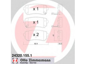 ZIMMERMANN 24320.155.1 stabdžių trinkelių rinkinys, diskinis stabdys 
 Techninės priežiūros dalys -> Papildomas remontas
58302-2YA30, 58302-3SA20, 583020ZA00