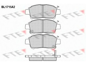 FTE BL1715A2 stabdžių trinkelių rinkinys, diskinis stabdys 
 Techninės priežiūros dalys -> Papildomas remontas
04465-52031, 04465-52041, 04465-52052