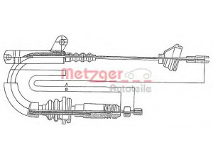 METZGER 10.817 trosas, stovėjimo stabdys 
 Stabdžių sistema -> Valdymo svirtys/trosai
13877873, 3530621, 6819061, 6819382