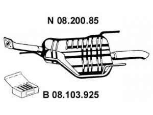 EBERSPÄCHER 08.200.85 galinis duslintuvas 
 Išmetimo sistema -> Duslintuvas
58 52 075, 58 52 095, 58 52 486