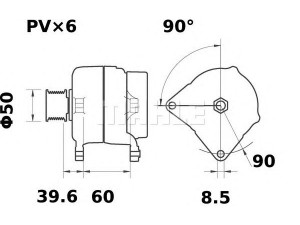 MAHLE ORIGINAL MG 26 kintamosios srovės generatorius 
 Elektros įranga -> Kint. sr. generatorius/dalys -> Kintamosios srovės generatorius
95 VW 10300 GA, 021 903 017 B, 028 903 018 C