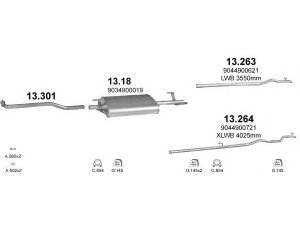 POLMO POLMO05225 išmetimo sistema 
 Išmetimo sistema -> Išmetimo sistema, visa
