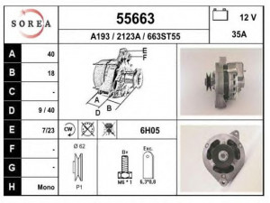 EAI 55663 kintamosios srovės generatorius 
 Elektros įranga -> Kint. sr. generatorius/dalys -> Kintamosios srovės generatorius
5450558, 5490536, 5490802, 75791856