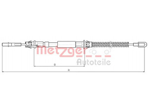 METZGER 10.5973 trosas, stovėjimo stabdys 
 Stabdžių sistema -> Valdymo svirtys/trosai
10403823, 522431, 10403283