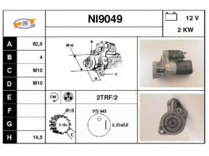 SNRA NI9049 starteris 
 Elektros įranga -> Starterio sistema -> Starteris
2330054A00, 2330054A01, 2330054A05