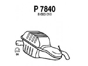 FENNO P7840 galinis duslintuvas 
 Išmetimo sistema -> Duslintuvas
8683010, 8683428