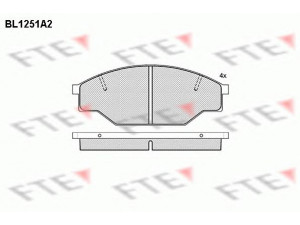 FTE BL1251A2 stabdžių trinkelių rinkinys, diskinis stabdys 
 Techninės priežiūros dalys -> Papildomas remontas
04465-20150, 04465-26060, 04465-26080