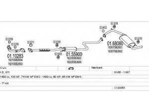 MTS C120055002673 išmetimo sistema 
 Išmetimo sistema -> Išmetimo sistema, visa