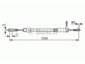 BOSCH 1 987 477 849 trosas, stovėjimo stabdys 
 Stabdžių sistema -> Valdymo svirtys/trosai
210 420 14 85, A 210 420 14 85