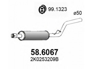ASSO 58.6067 vidurinis duslintuvas 
 Išmetimo sistema -> Duslintuvas
2K0253209B