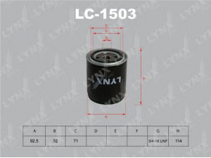 LYNXauto LC-1503 alyvos filtras 
 Filtrai -> Alyvos filtras
001 184 47 25, 001 184 48 25, 002 184 87 01