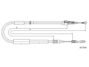 CABOR 10.7514 trosas, stovėjimo stabdys 
 Stabdžių sistema -> Valdymo svirtys/trosai
8Z0609721E