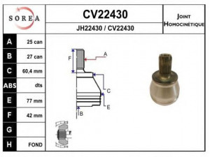 EAI CV22430K jungčių komplektas, kardaninis velenas 
 Ratų pavara -> Sujungimai/komplektas