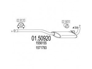 MTS 01.50920 vidurinis duslintuvas 
 Išmetimo sistema -> Duslintuvas
1556155, 1556772, 1571793