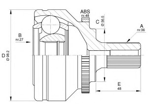OPEN PARTS CVJ5589.10 jungčių komplektas, kardaninis velenas 
 Ratų pavara -> Sujungimai/komplektas
36000518, 36000519, 8251758, 8601573