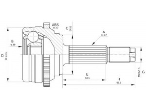 OPEN PARTS CVJ5645.10 jungčių komplektas, kardaninis velenas 
 Ratų pavara -> Sujungimai/komplektas
96348782, 96391554, 96963323, 96963324