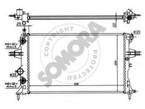 SOMORA 211741 radiatorius, variklio aušinimas 
 Aušinimo sistema -> Radiatorius/alyvos aušintuvas -> Radiatorius/dalys
09119482, 1300196, 1300214