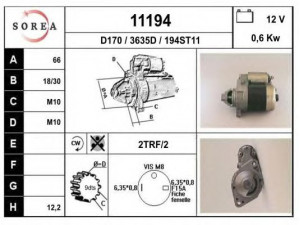 EAI 11194 starteris 
 Elektros įranga -> Starterio sistema -> Starteris
2810024000, 2810024010, 2810024012