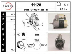 EAI 11128 starteris 
 Elektros įranga -> Starterio sistema -> Starteris
036911023F, 036911023FX, 036911023X