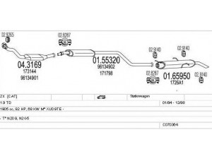 MTS C070364001310 išmetimo sistema 
 Išmetimo sistema -> Išmetimo sistema, visa
