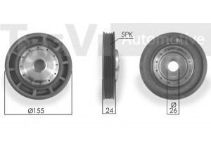 TREVI AUTOMOTIVE PC1007 skriemulys, alkūninis velenas 
 Diržinė pavara -> Dirželio skriemulys
1230300QAY, 123033245R, 8200051194