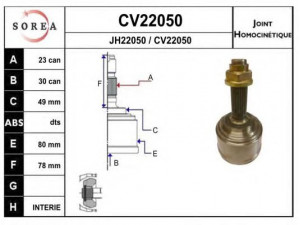 EAI CV22050K jungčių komplektas, kardaninis velenas 
 Ratų pavara -> Sujungimai/komplektas
HA-03-02